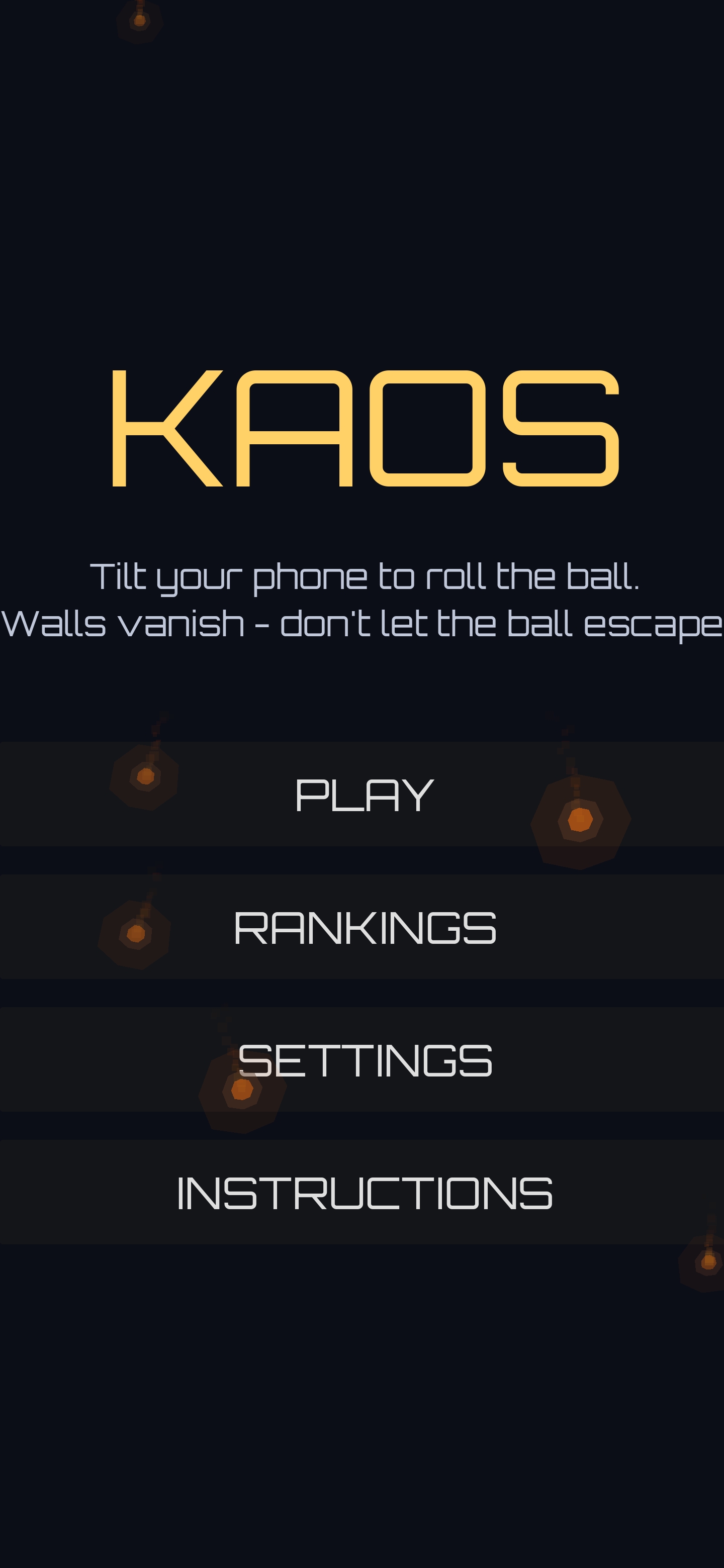 KAOS main menu
